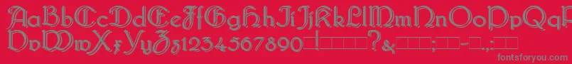 Bridgebl-Schriftart – Graue Schriften auf rotem Hintergrund