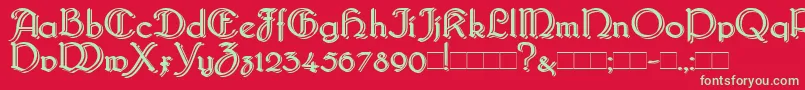 Bridgebl Font – Green Fonts on Red Background