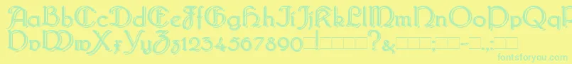 Bridgebl Font – Green Fonts on Yellow Background