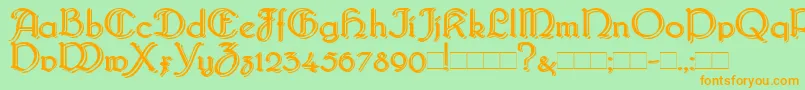 Bridgebl Font – Orange Fonts on Green Background