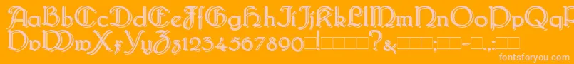 Bridgebl-Schriftart – Rosa Schriften auf orangefarbenem Hintergrund