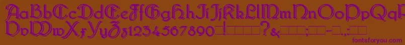 Bridgebl-Schriftart – Violette Schriften auf braunem Hintergrund