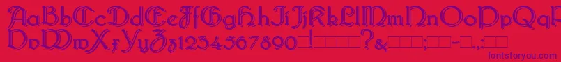 Bridgebl-Schriftart – Violette Schriften auf rotem Hintergrund