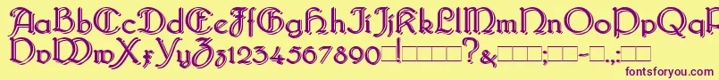 Шрифт Bridgebl – фиолетовые шрифты на жёлтом фоне