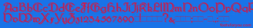 Bridgebl Font – Red Fonts on Blue Background