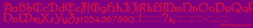 Bridgebl Font – Red Fonts on Purple Background