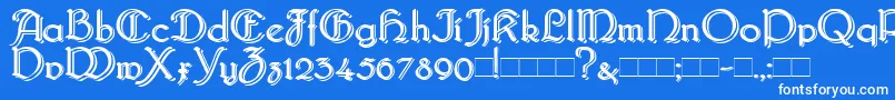 Шрифт Bridgebl – белые шрифты на синем фоне