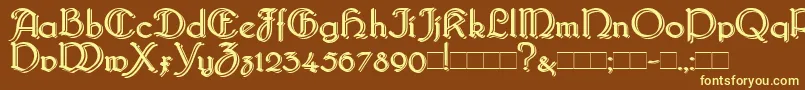 Bridgebl-fontti – keltaiset fontit ruskealla taustalla