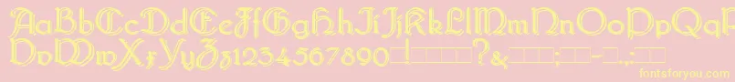 Bridgebl Font – Yellow Fonts on Pink Background