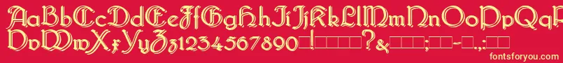 Шрифт Bridgebl – жёлтые шрифты на красном фоне