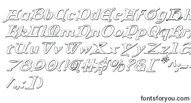 QueenCountry3DItalic font – inscriptions In Beautiful Fonts