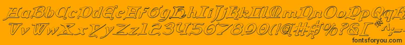 Police QueenCountry3DItalic – polices noires sur fond orange