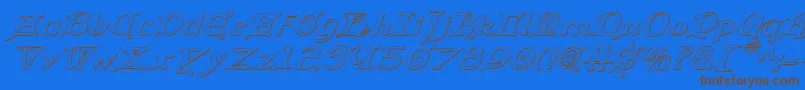QueenCountry3DItalic Font – Brown Fonts on Blue Background