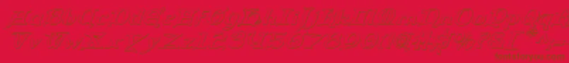 QueenCountry3DItalic Font – Brown Fonts on Red Background