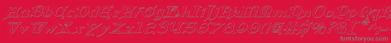 fuente QueenCountry3DItalic – Fuentes Grises Sobre Fondo Rojo