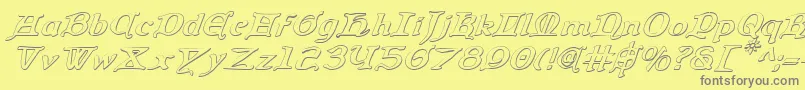 QueenCountry3DItalic Font – Gray Fonts on Yellow Background