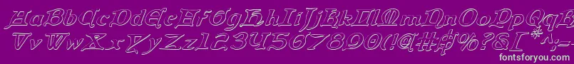 QueenCountry3DItalic Font – Green Fonts on Purple Background