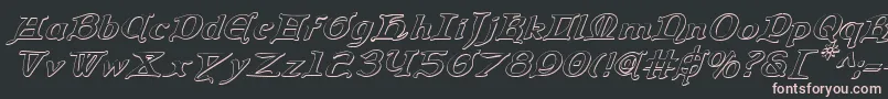 フォントQueenCountry3DItalic – 黒い背景にピンクのフォント