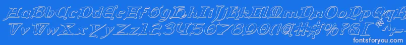 QueenCountry3DItalic Font – Pink Fonts on Blue Background