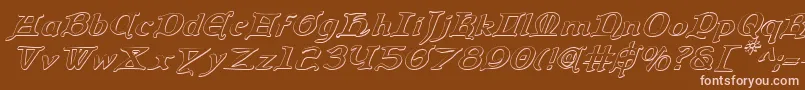 QueenCountry3DItalic Font – Pink Fonts on Brown Background