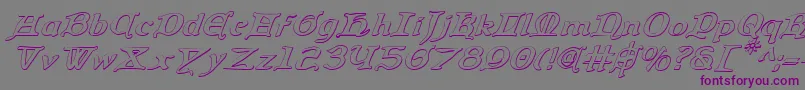QueenCountry3DItalic Font – Purple Fonts on Gray Background
