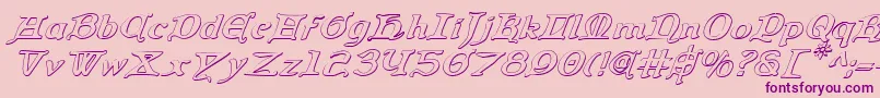 QueenCountry3DItalic Font – Purple Fonts on Pink Background