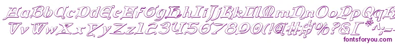 フォントQueenCountry3DItalic – 紫色のフォント