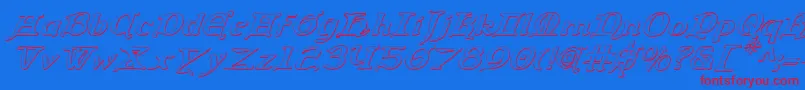 QueenCountry3DItalic Font – Red Fonts on Blue Background