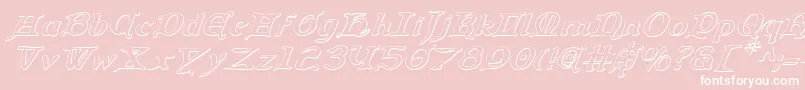 QueenCountry3DItalic Font – White Fonts on Pink Background