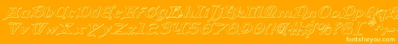 QueenCountry3DItalic Font – Yellow Fonts on Orange Background