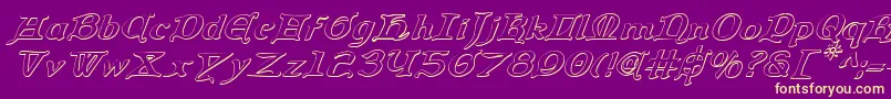 QueenCountry3DItalic Font – Yellow Fonts on Purple Background