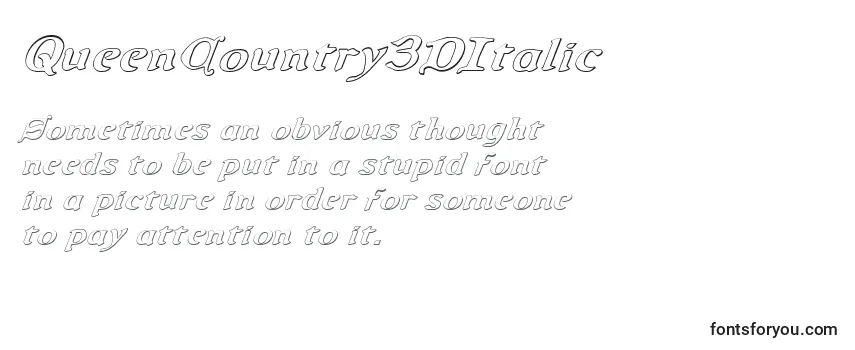 QueenCountry3DItalic Font