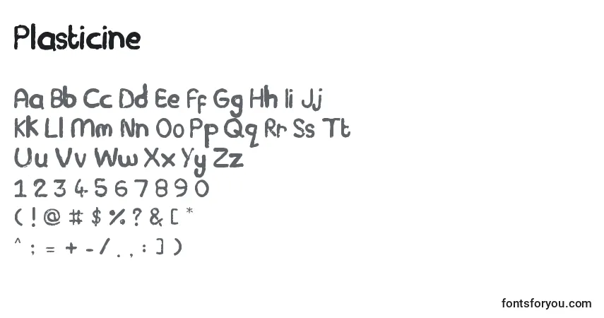 Schriftart Plasticine – Alphabet, Zahlen, spezielle Symbole