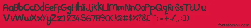 Plasticine Font – Black Fonts on Red Background