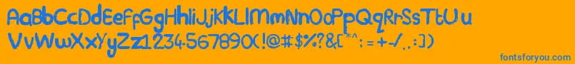 Plasticine Font – Blue Fonts on Orange Background
