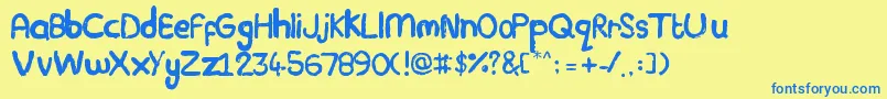 Plasticine Font – Blue Fonts on Yellow Background