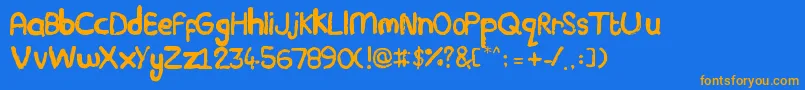 Plasticine Font – Orange Fonts on Blue Background