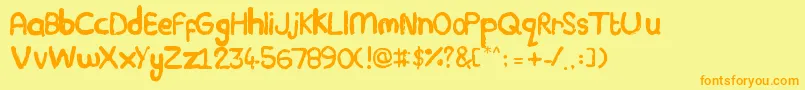 Plasticine Font – Orange Fonts on Yellow Background