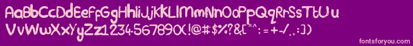 Plasticine Font – Pink Fonts on Purple Background