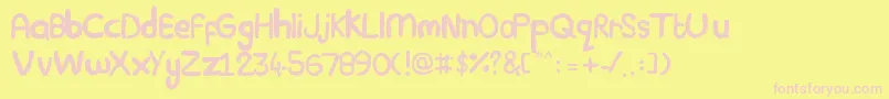 Plasticine Font – Pink Fonts on Yellow Background