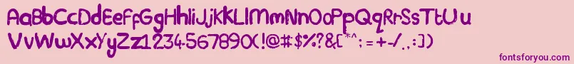 Plasticine Font – Purple Fonts on Pink Background