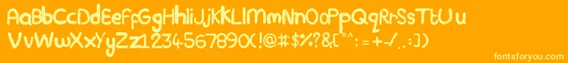 Plasticine Font – Yellow Fonts on Orange Background