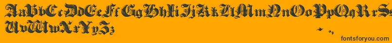 HeavyGothik-Schriftart – Schwarze Schriften auf orangefarbenem Hintergrund