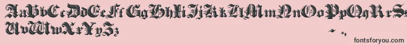 HeavyGothik-Schriftart – Schwarze Schriften auf rosa Hintergrund