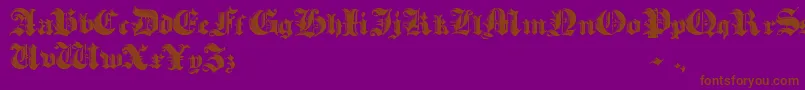 HeavyGothik-Schriftart – Braune Schriften auf violettem Hintergrund