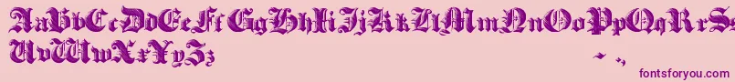 HeavyGothik-Schriftart – Violette Schriften auf rosa Hintergrund