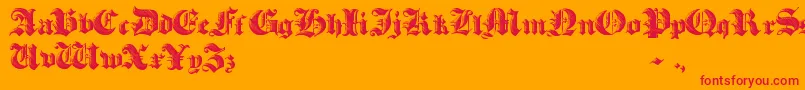 HeavyGothik-Schriftart – Rote Schriften auf orangefarbenem Hintergrund