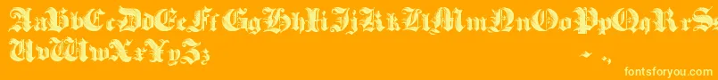 HeavyGothik Font – Yellow Fonts on Orange Background