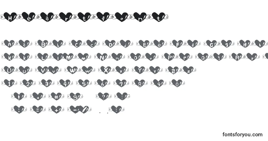 Heartfont-fontti – aakkoset, numerot, erikoismerkit