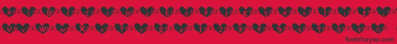 Heartfont Font – Black Fonts on Red Background